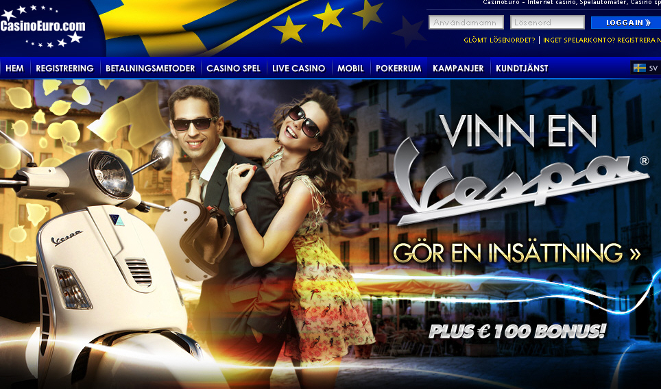 Tävla om en vespa hos CasinoEuro
