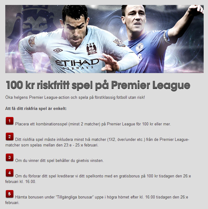 100 kr riskfritt spel hos Betsafe i helgen