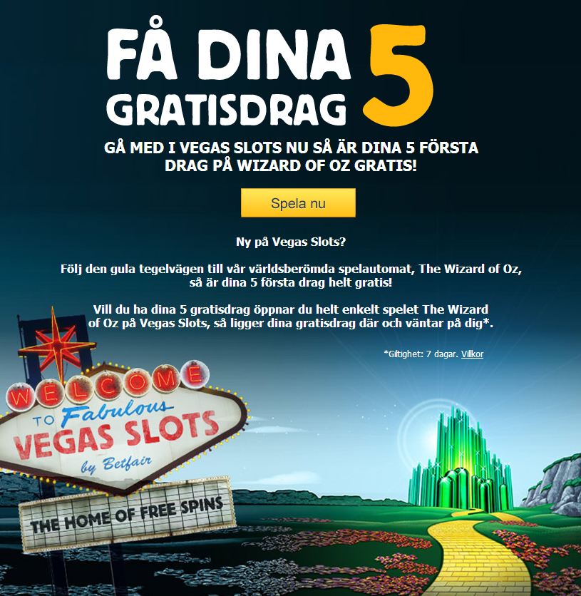 5 gratis spins