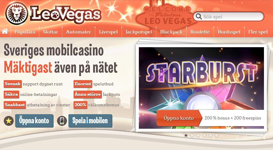 leovegas bästa casinobonus