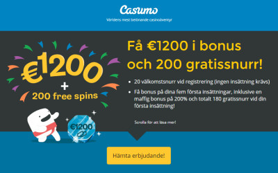 Casumo höjer sin Casinobonus för nya kunder